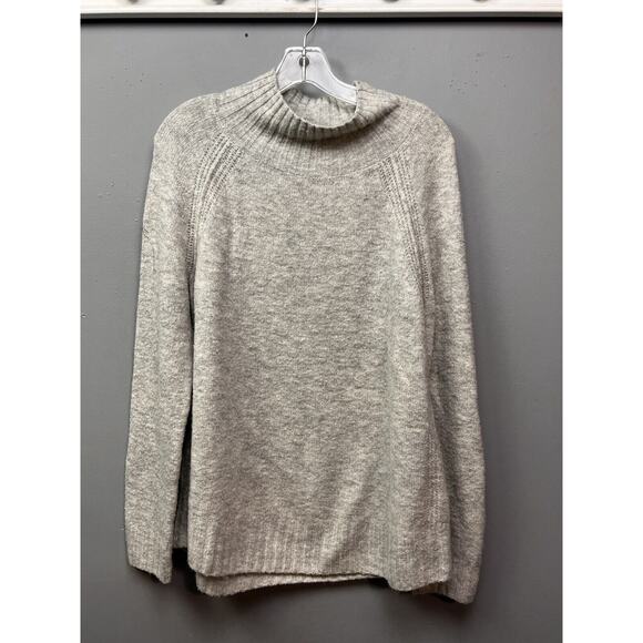 Jones New York Signature Sweater Womens Large‎ Gray Mock neck Wool blend Soft - Picture 1 of 9